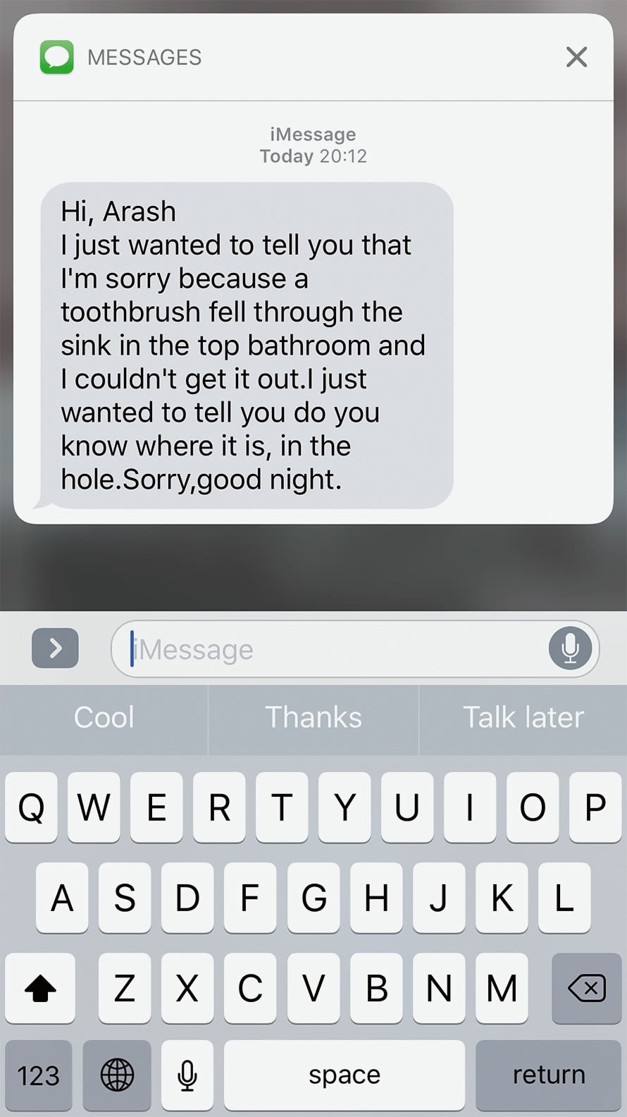 Arash Fayez, A message from María, 2016