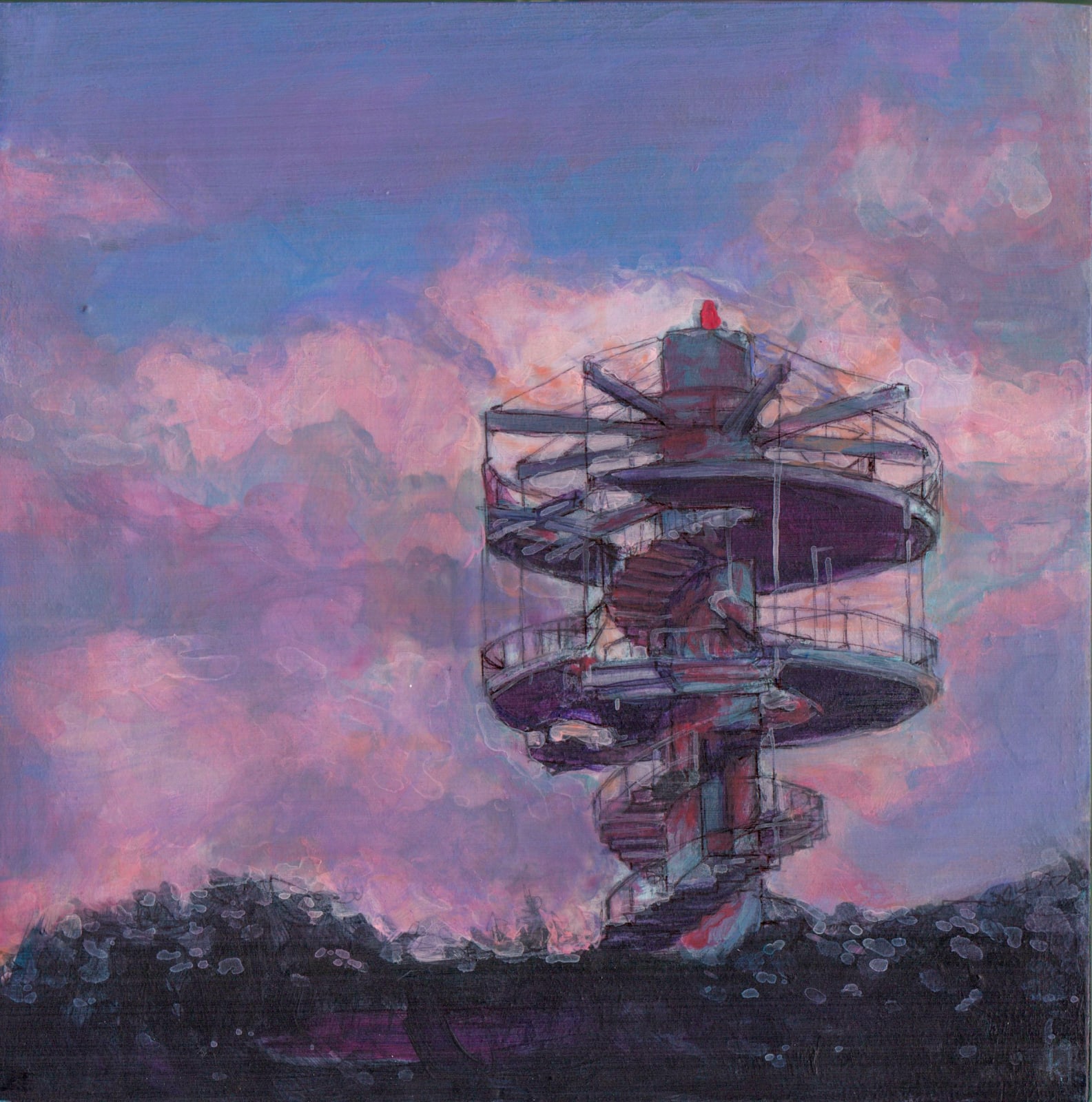 Kelly Grace, Study painting on panel of “Tower”, 2025