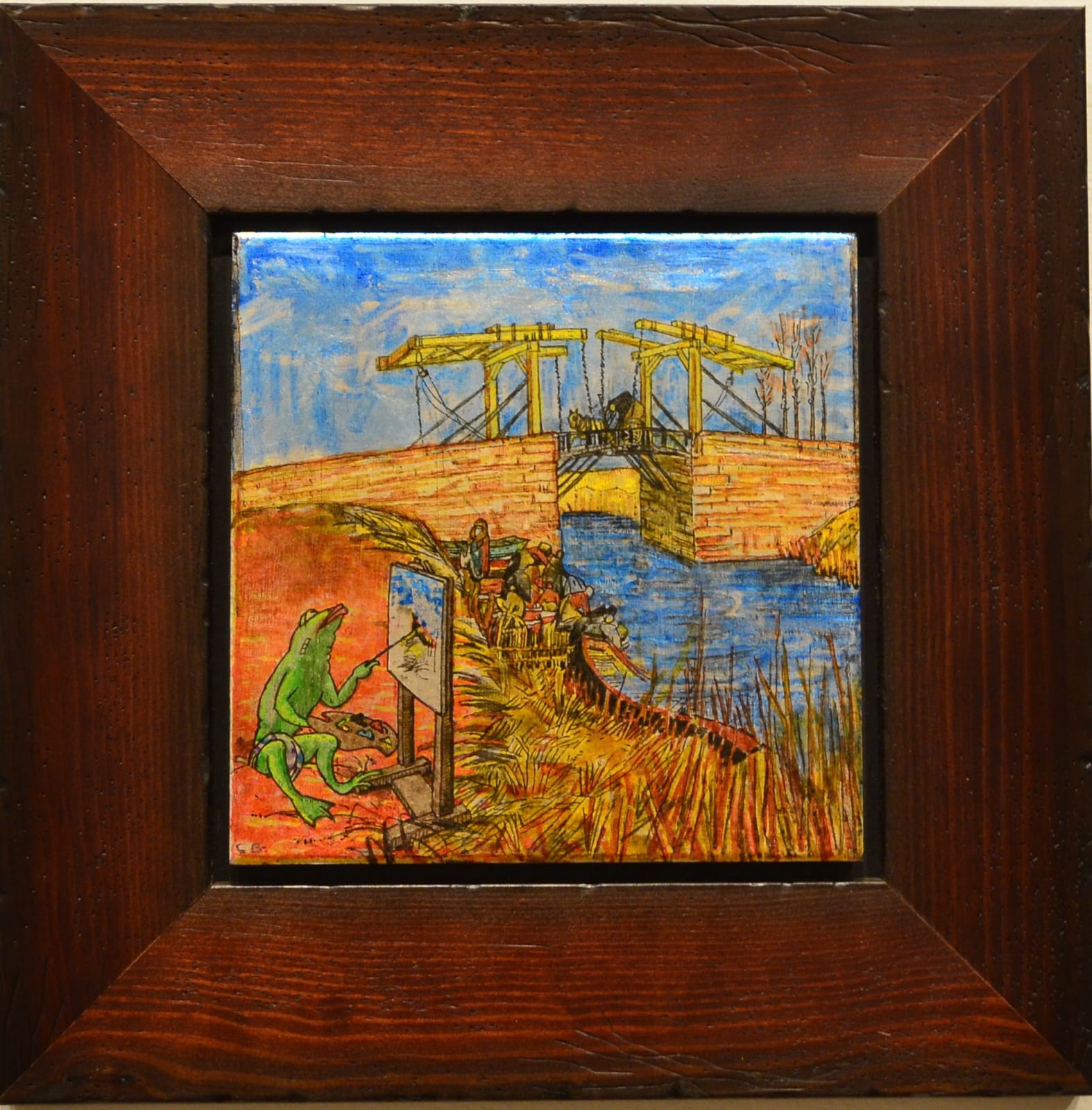 Cora Brittan, Vincent van Frog, The Langlois Bridge, April 1888, 2014