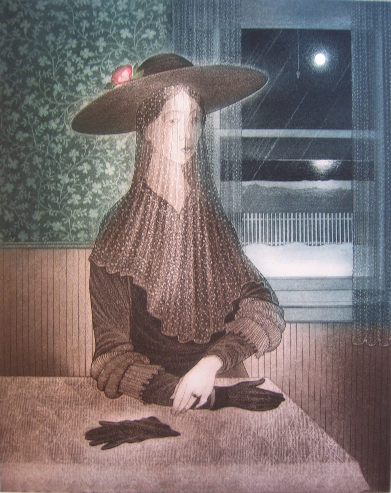 David Blackwood, Beautiful Young Mummer in Margaret Feltham's House A/P, 1985