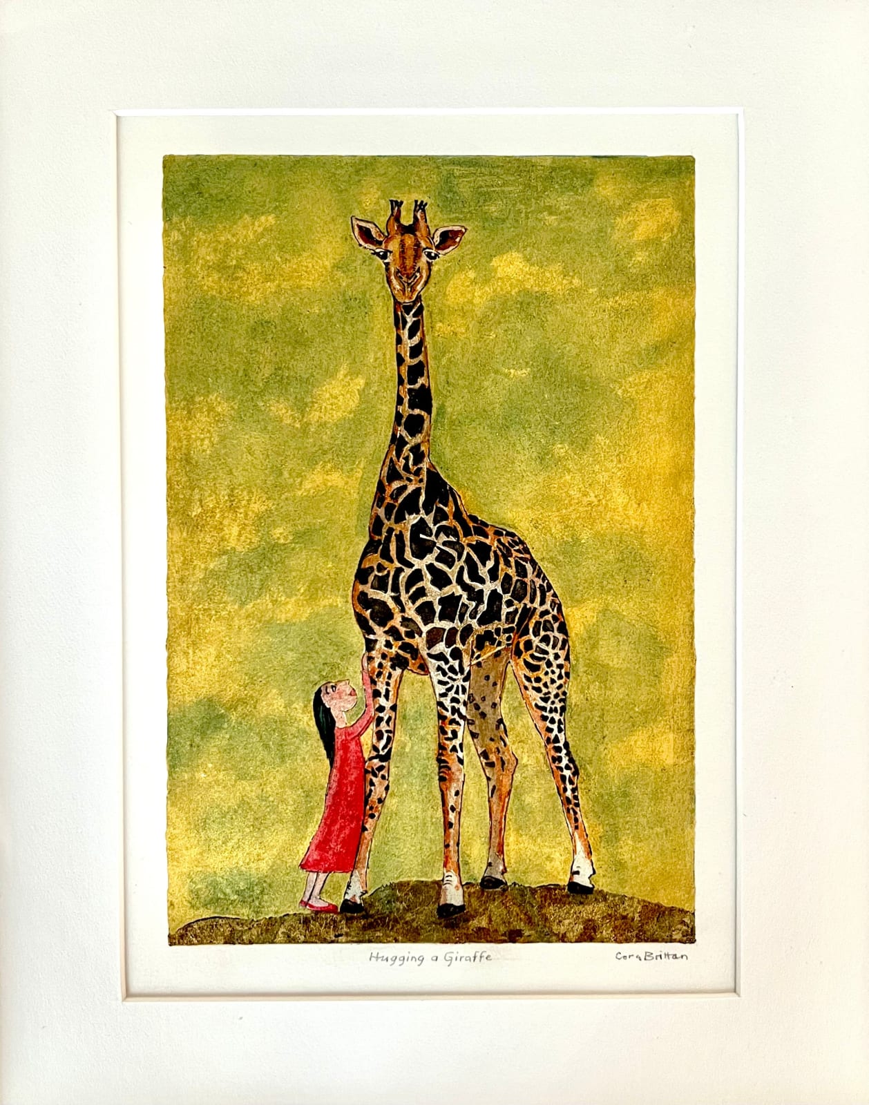 Cora Brittan, Hugging a Giraffe