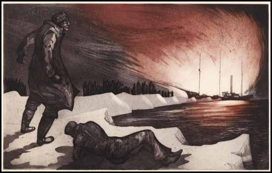 David Blackwood, Burning of the S.S. Viking, 1970