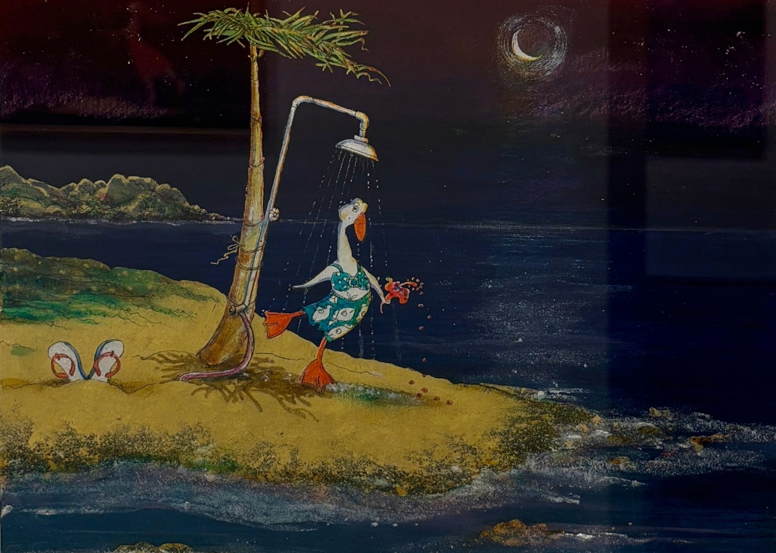 Cora Brittan, Showering by Moonlight, 2020