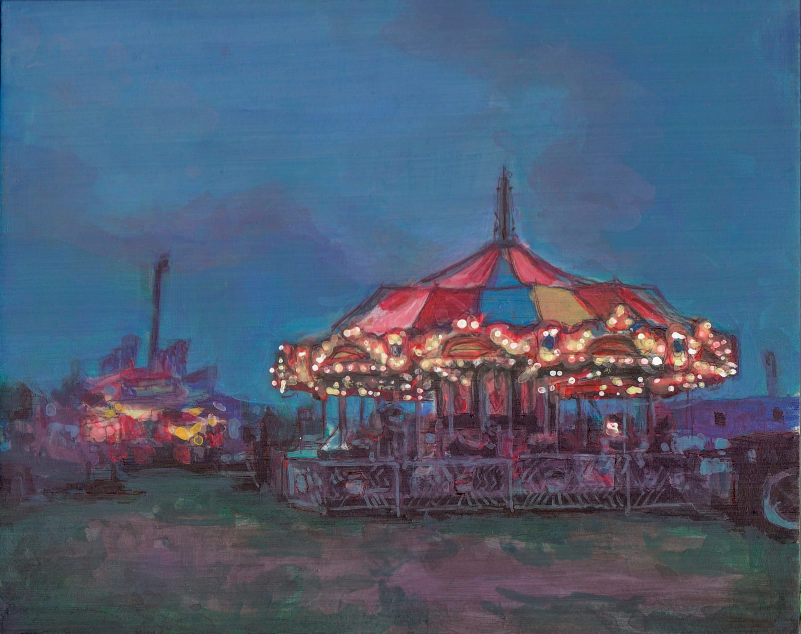 Kelly Grace, Study painting on panel of “Country Fair”, 2025