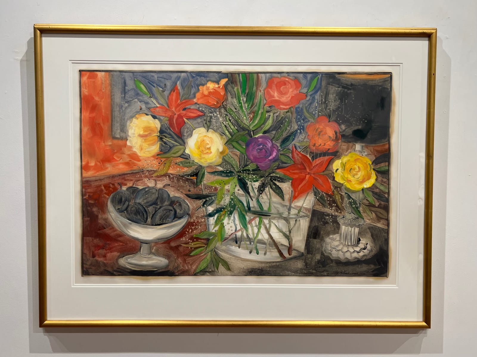 David Blackwood, Plums in a Mercury Glass Bowl, 1999