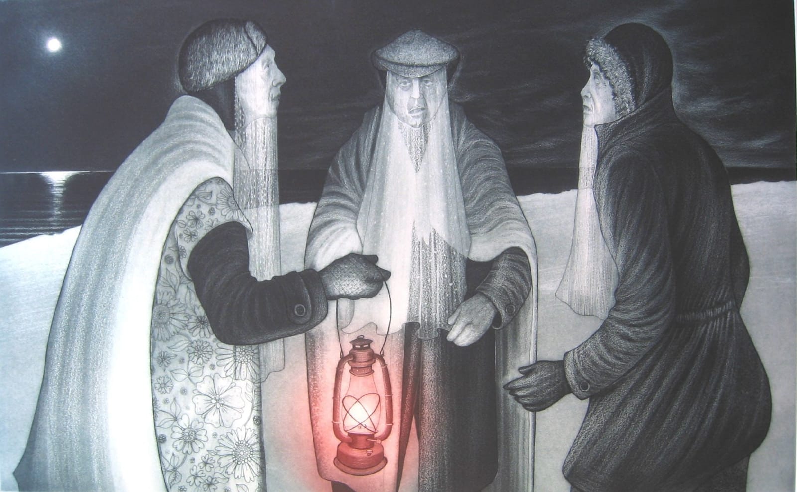 David Blackwood, Three Mummer's on Winsor's Point 22/50, 1979