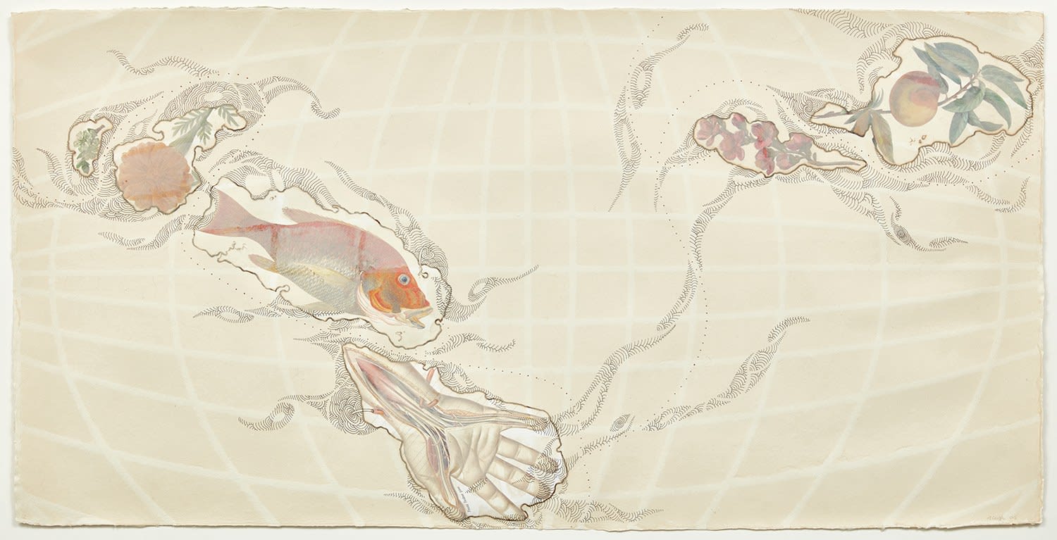 Abby Leigh, My Personal Atlas, Red Snapper and hand, 2004