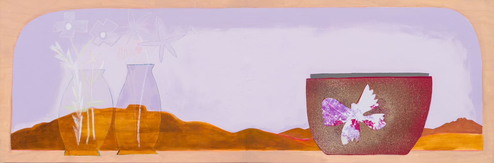 Luke Forsyth, Glass house / stone wall (Butterfly Pot), 2024