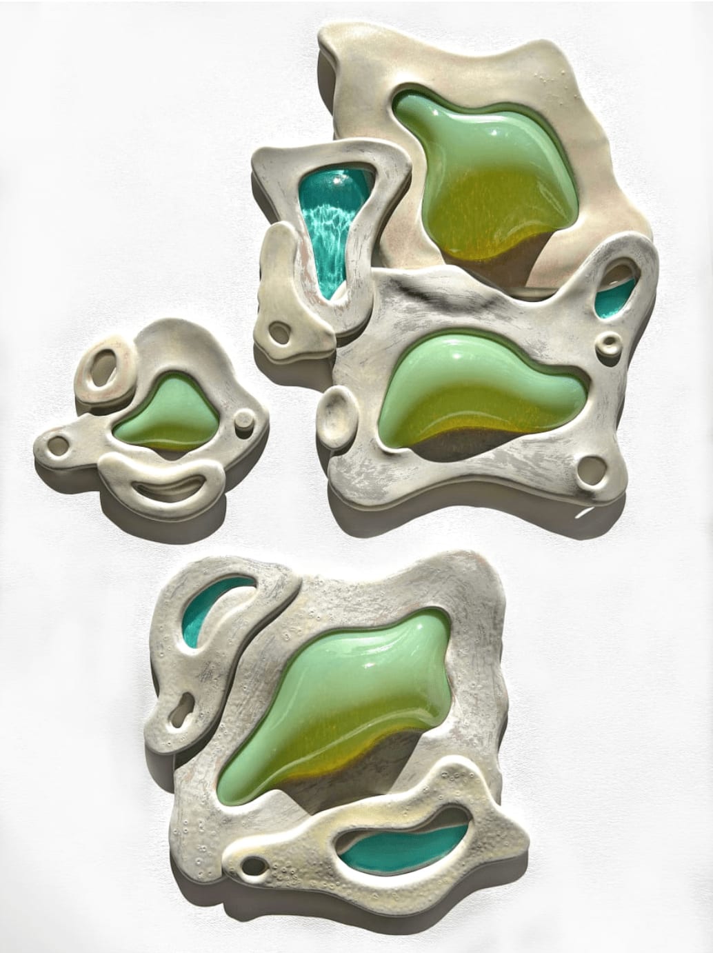 Kelly Witmer, green and blue trio, 2024