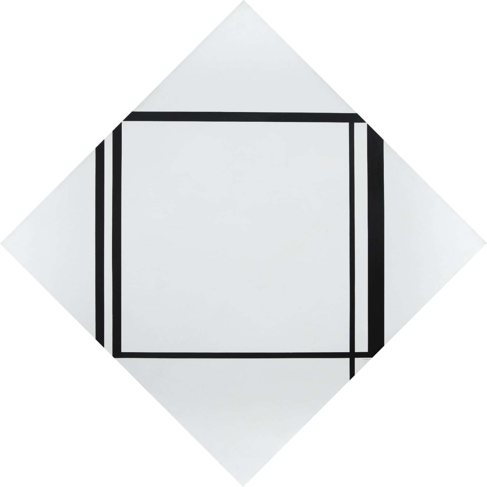 White Diamond with Six Black Lines (IB773)
