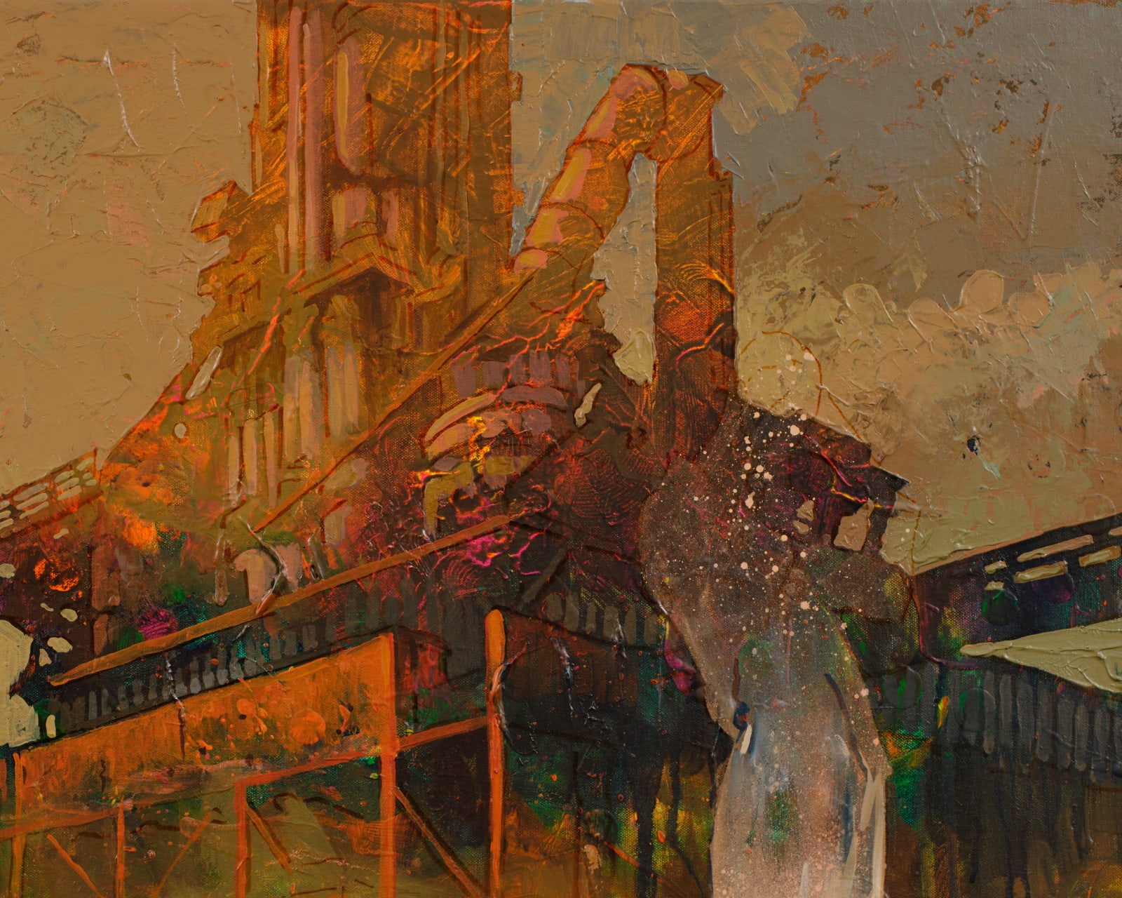 Detail of Strange Beauty of Impermanence II, 2025, figurative painting by Chinemerem Eme Omeh exploring identity and change, exhibited at ACA Galleries Chelsea NYC.