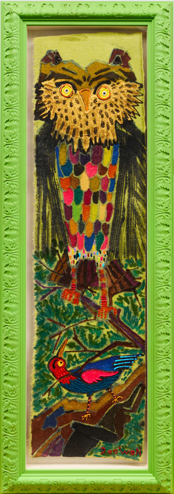 Doowon Lee, The Sleepless Owl Talking to the Colorful Bird, 2025