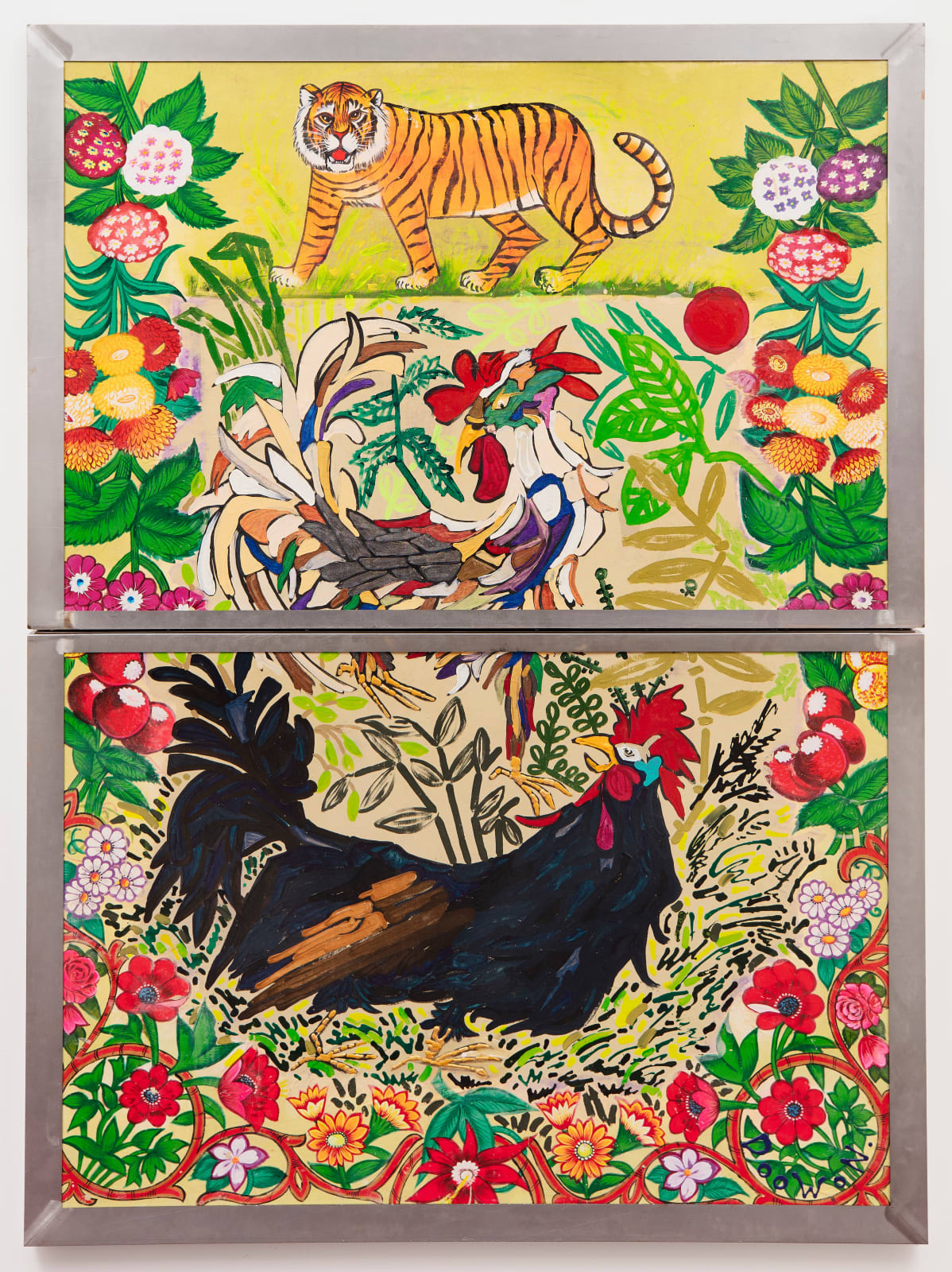 The Roosters’ Grand Battle in the Wild Grass