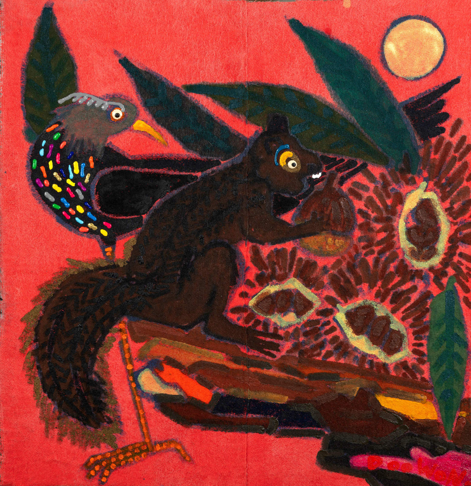 Autumn Night: Squirrel Eating Chestnuts