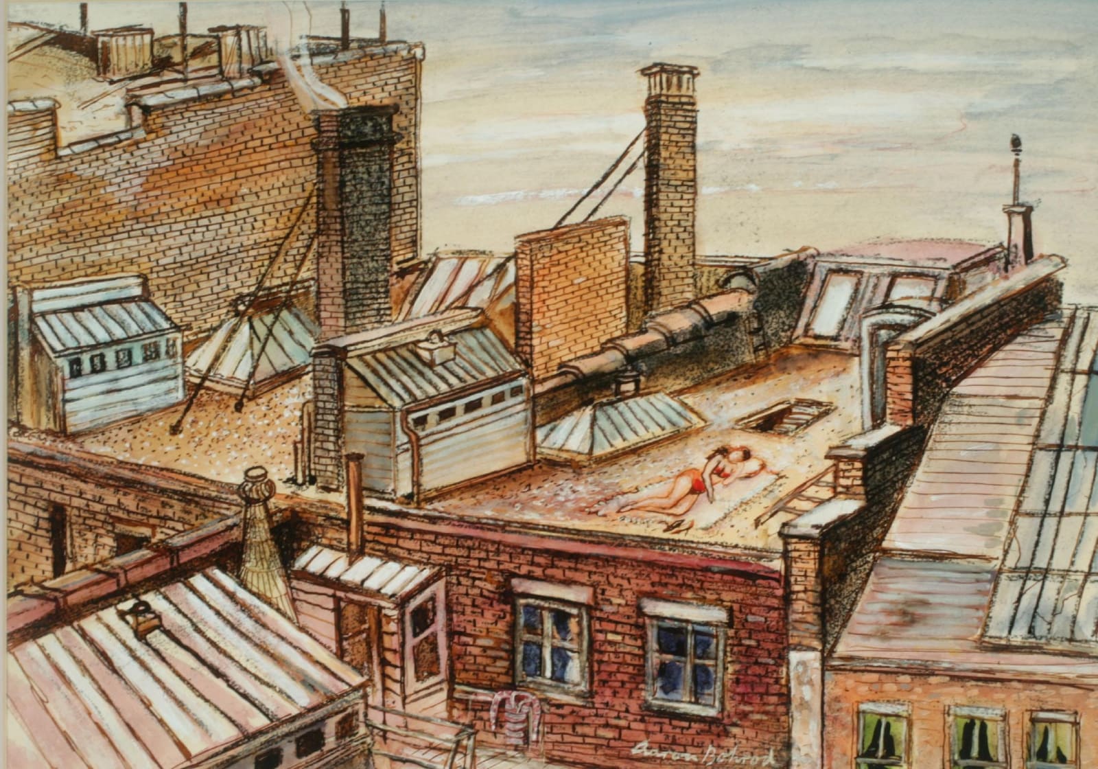 Aaron Bohrod, New York Rooftops, ca.1932