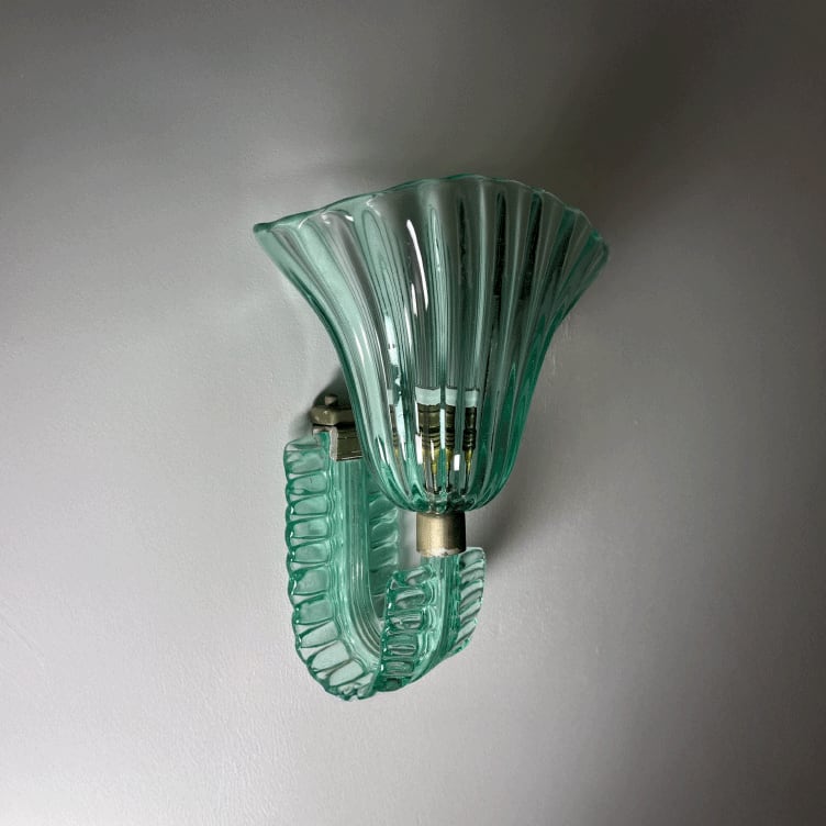 Pair Of Glass Wall Lights,