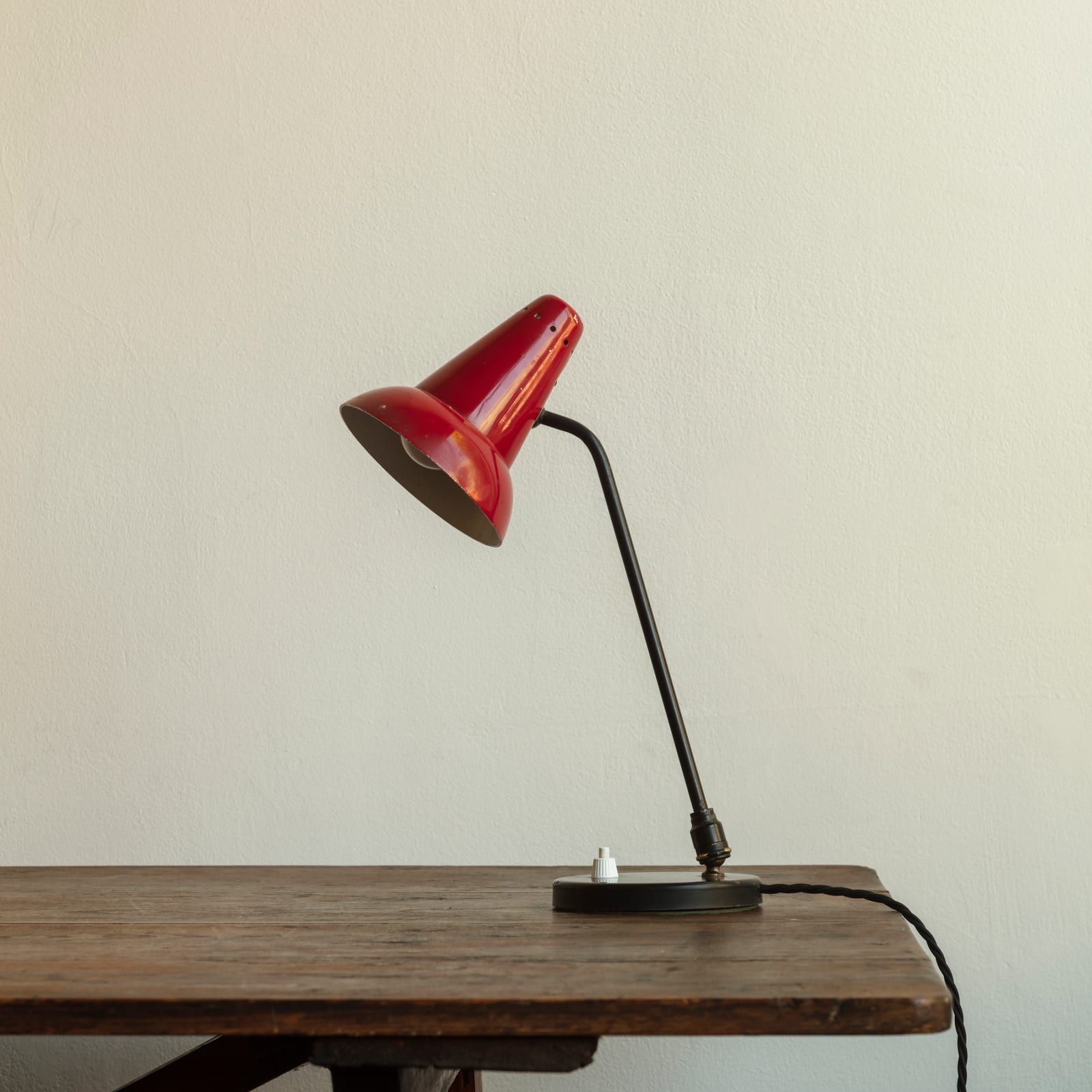 Red Enamel Lamp,