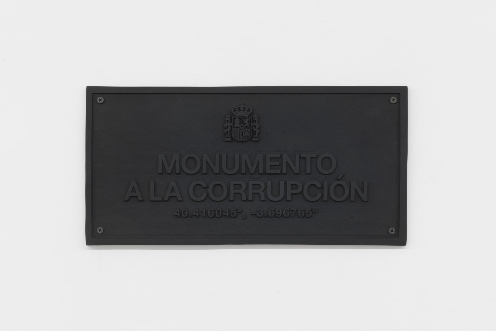 Eugenio Merino, Monumento a la corrupcion (Placa), 2021