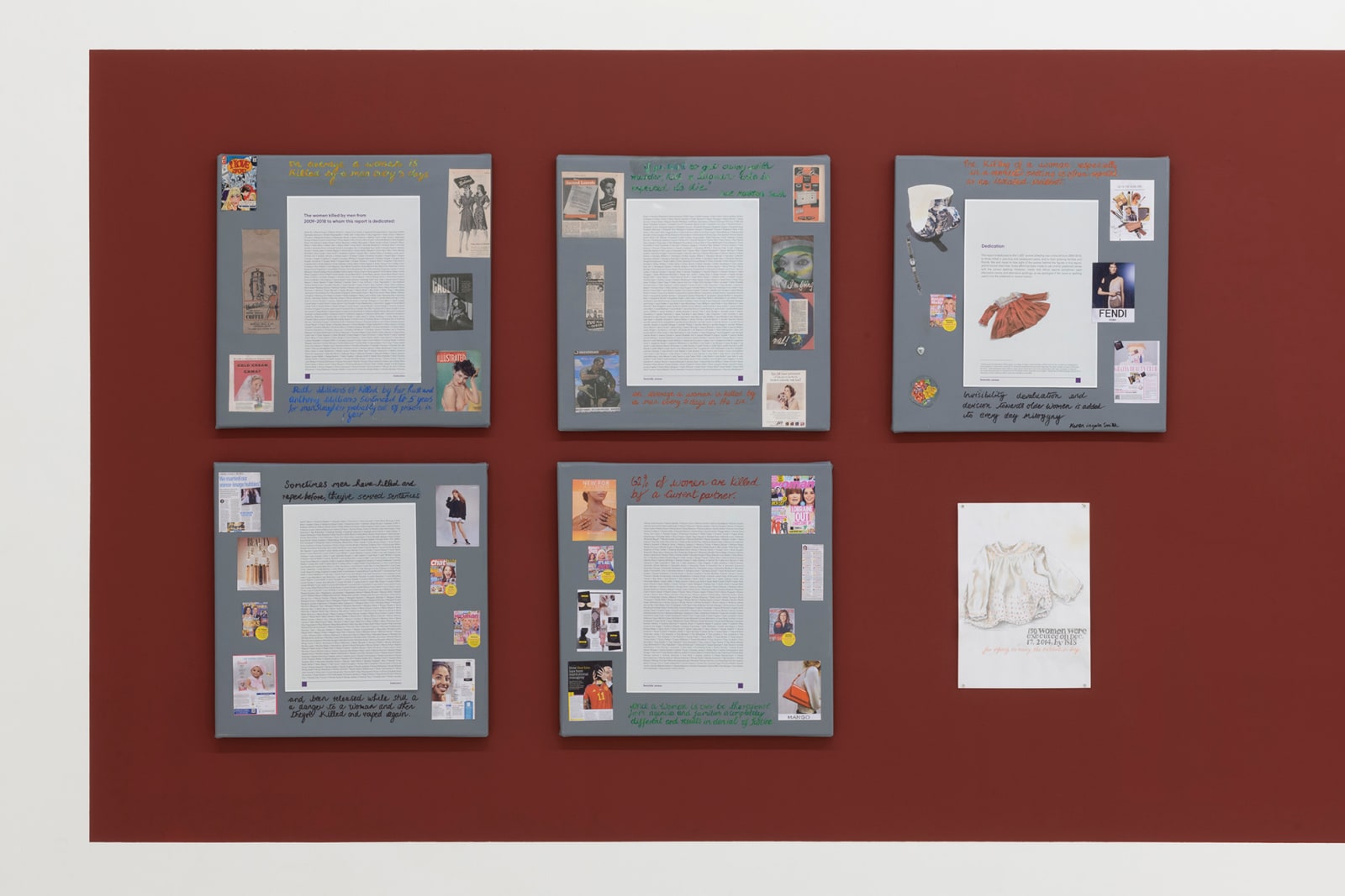 Margaret Harrison, Counting Dead Women. Drawing, 2023