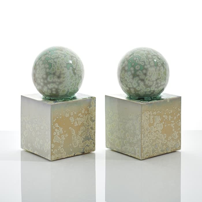 Kate Malone, A Pair of Spheres and Cubes, 2020