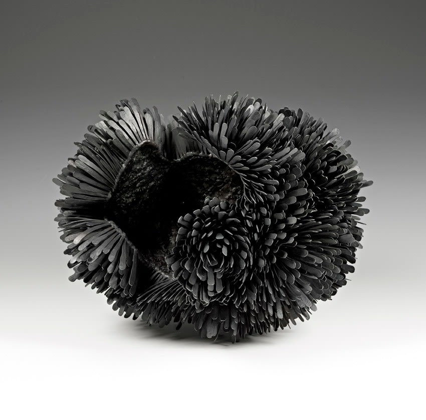 Junko Mori, Propagation Project; Multiple Pinecone by Junko Mori, 2015, forged mild steel, wax-coated