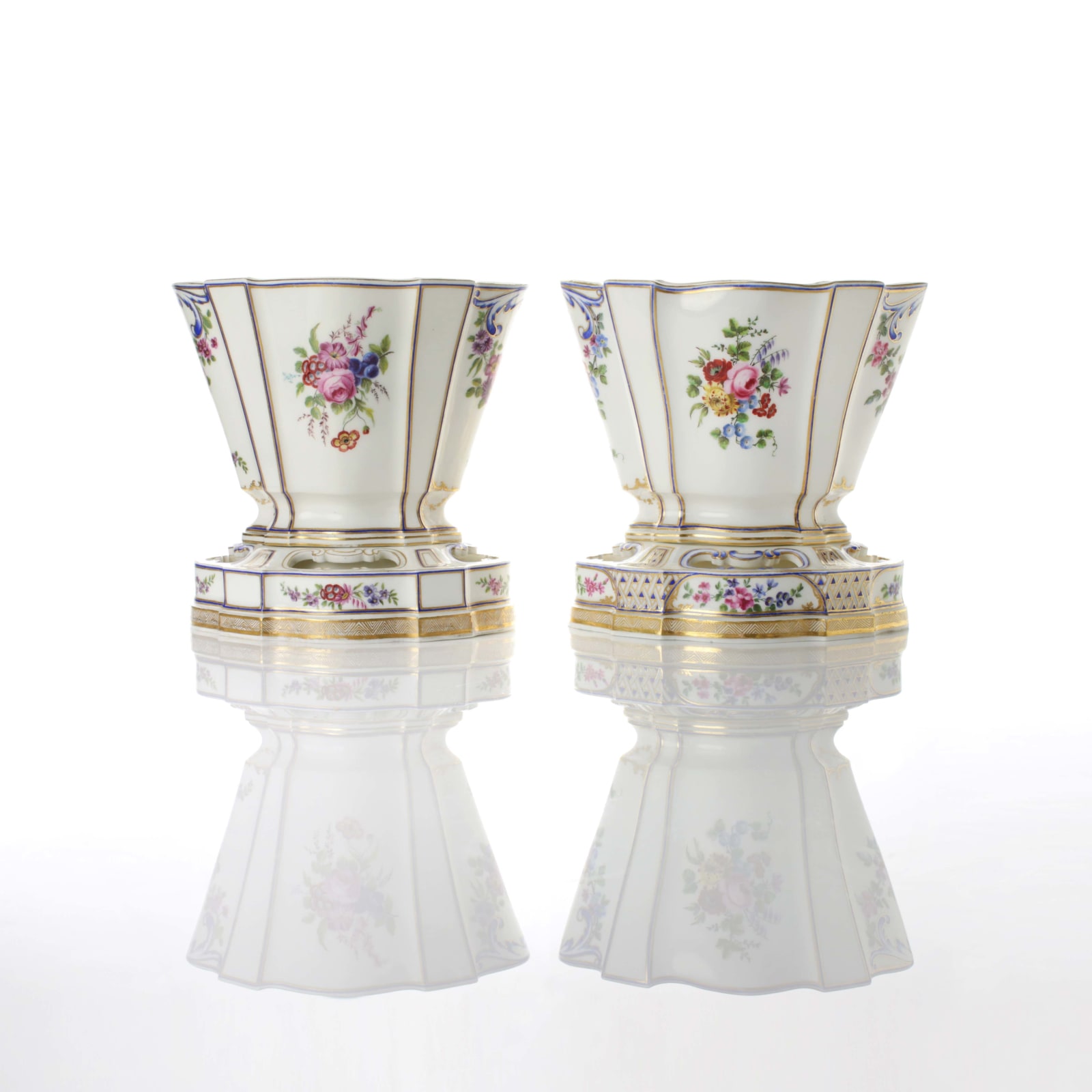 Sèvres Porcelain, A Pair of Soft-Paste Sèvres Porcelain Vases for Bulbs, 1761-62