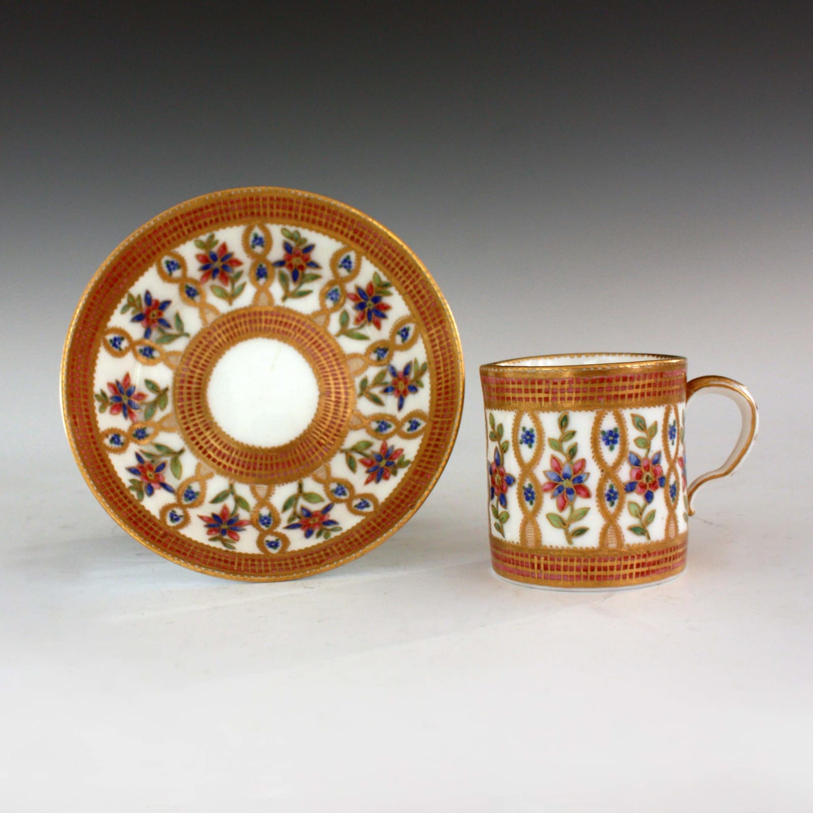 Sèvres Porcelain, A Sèvres Cup & Saucer, circa 1775-80