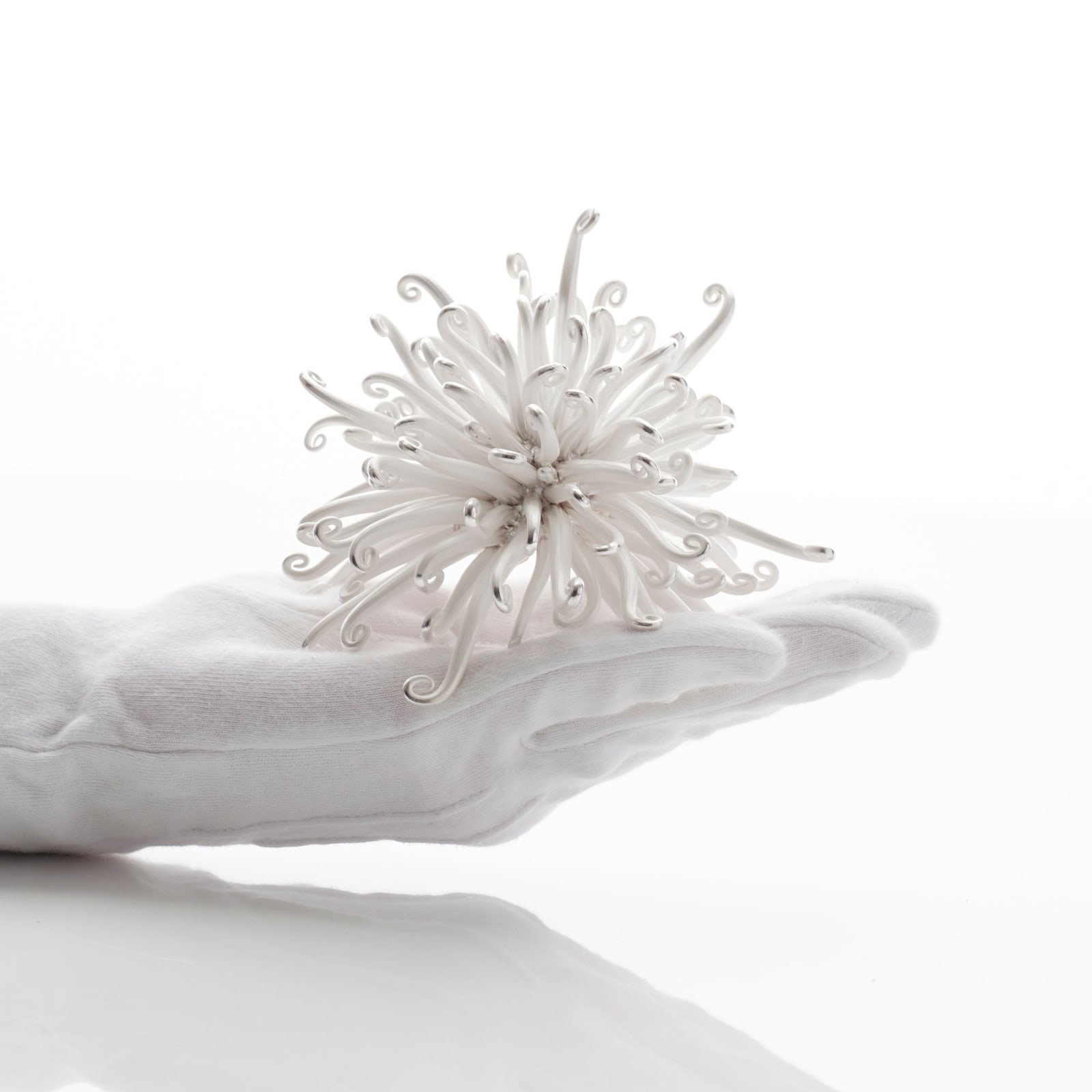 Junko Mori, Silver Organism, Young Fern, 2023