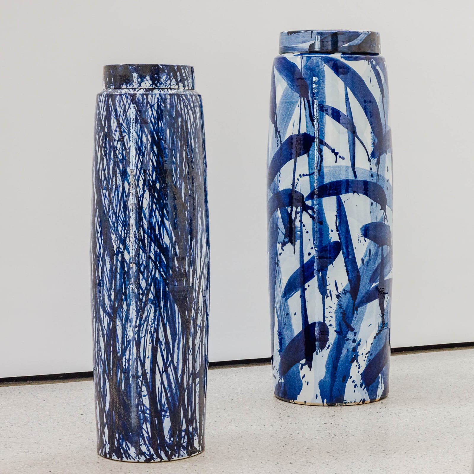 Felicity Aylieff, A Monumental Blue & White Lidded Vase, 2022