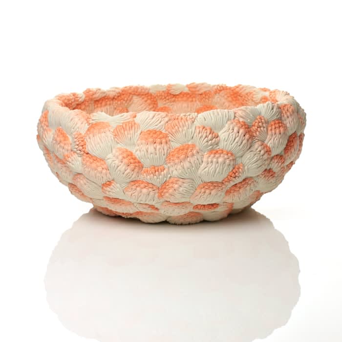 Hitomi Hosono, A Large Orange Coral Bowl, 2014
