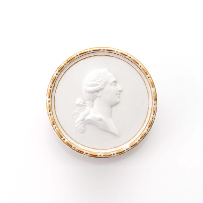Sèvres Porcelain, A Soft-Paste Sèvres Porcelain Medallion of Louis XVI, circa 1774-80