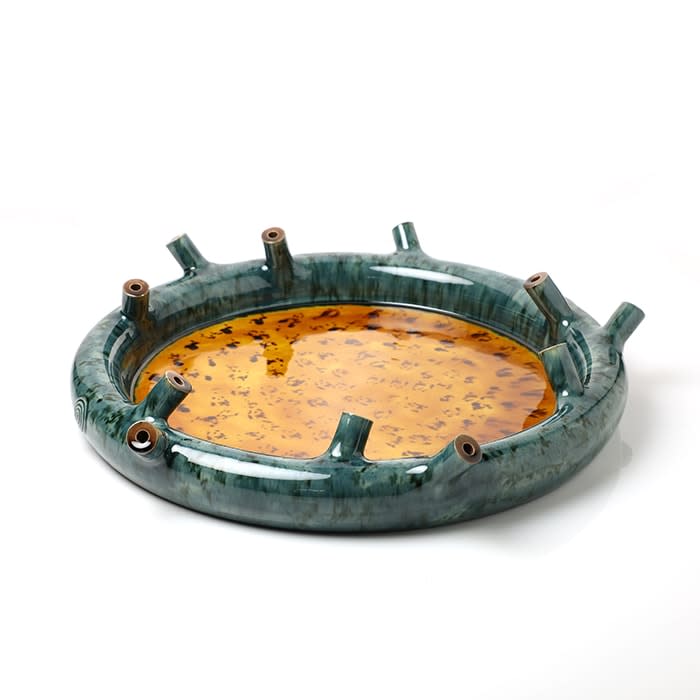 Walter Keeler, Simple Yellow Blue and Purple Dish, 2005