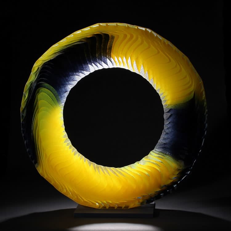 Colin Reid, Colour Saturation; Large Yellow and Black Ring, 2021