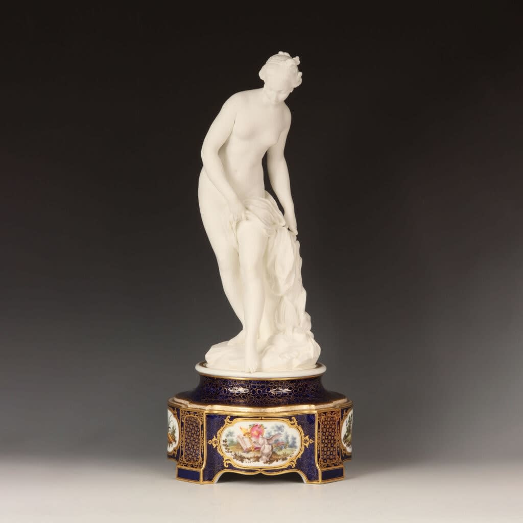 Sèvres Porcelain, A Soft-Paste Sèvres Porcelain Figure of a Nymph on a socle, 1762