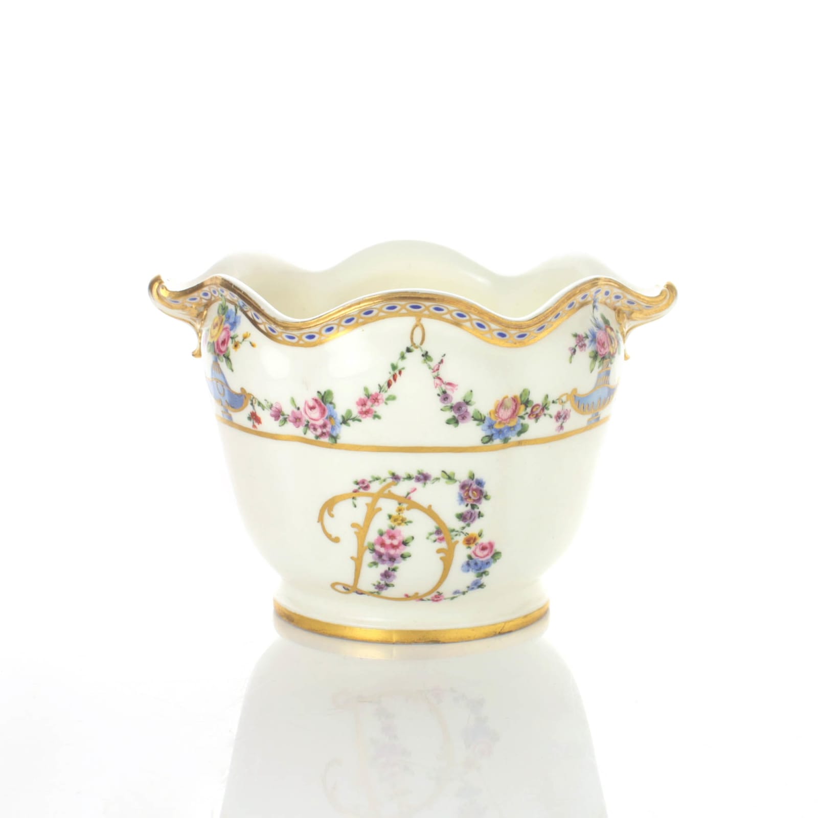 Sèvres Porcelain, A Pair of Soft-Paste Sèvres Porcelain Wine Glass Coolers made for Madame du Barry, 1771