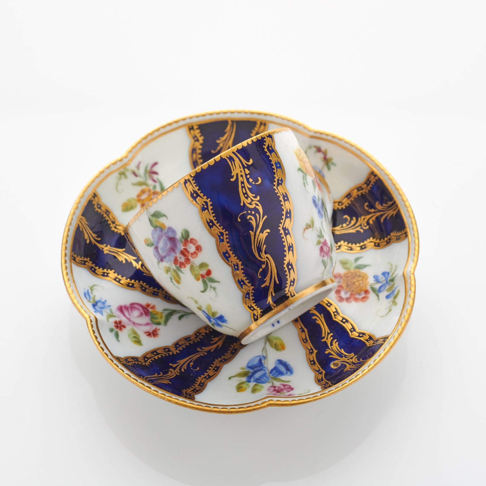 Sèvres Porcelain, A Pair of Soft-Paste Sèvres Porcelain Cups & Saucers, 1758