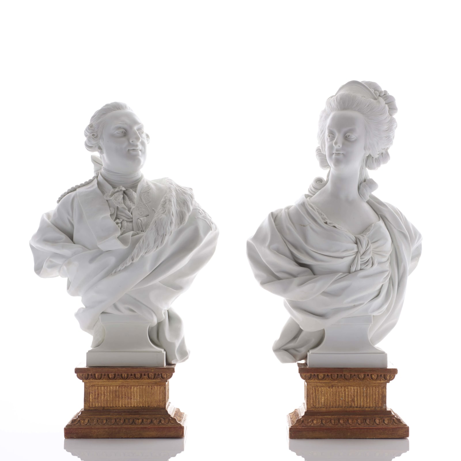 Sèvres Porcelain, A Very Rare Pair of Busts of Louis XVI and Marie-Antoinette, 1785