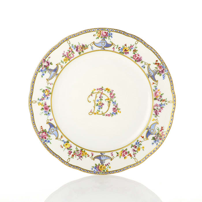 Sèvres Porcelain, A Soft-Paste Sèvres Porcelain Plate made for Madame du Barry, 1771