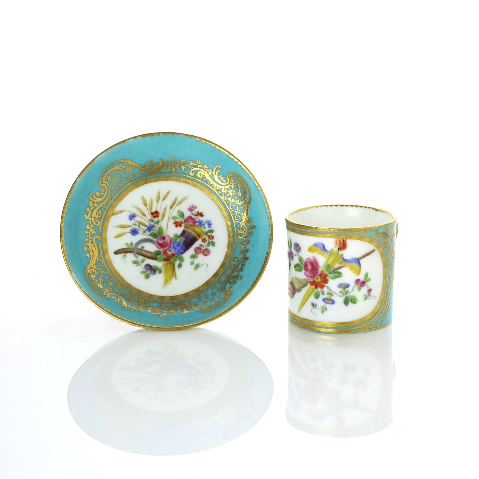 Sèvres Porcelain, A Soft-Paste Sèvres Porcelain Cup & Saucer, circa 1760-63