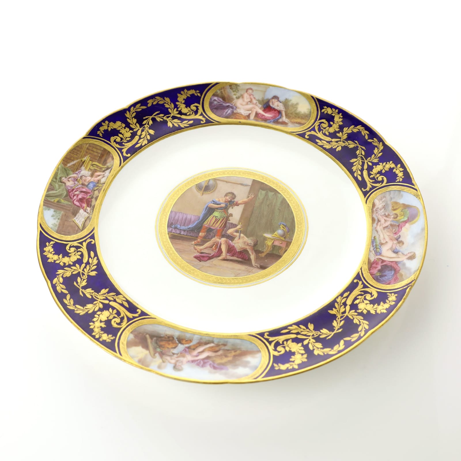 Sèvres Porcelain, A Supremely Rare Soft-Paste Sèvres Porcelain Plate from Louis XVI's Versailles Service, 1791
