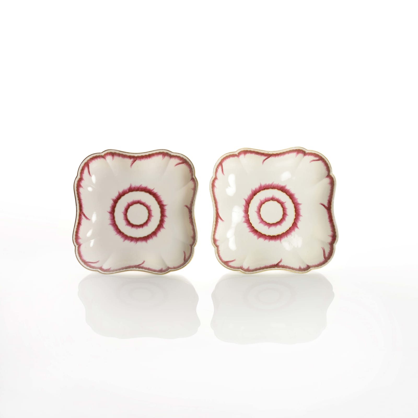 Sèvres Porcelain, A Pair of Vincennes Square Dishes, circa 1750-55