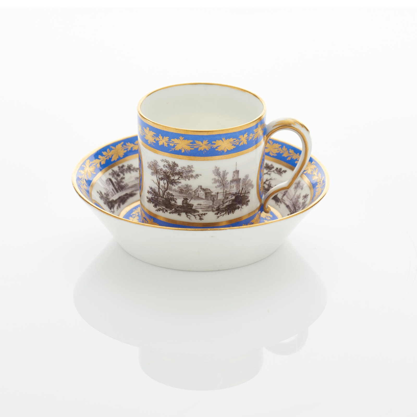 Sèvres Porcelain, A Soft-Paste Sèvres Porcelain Cup and Saucer, 1786