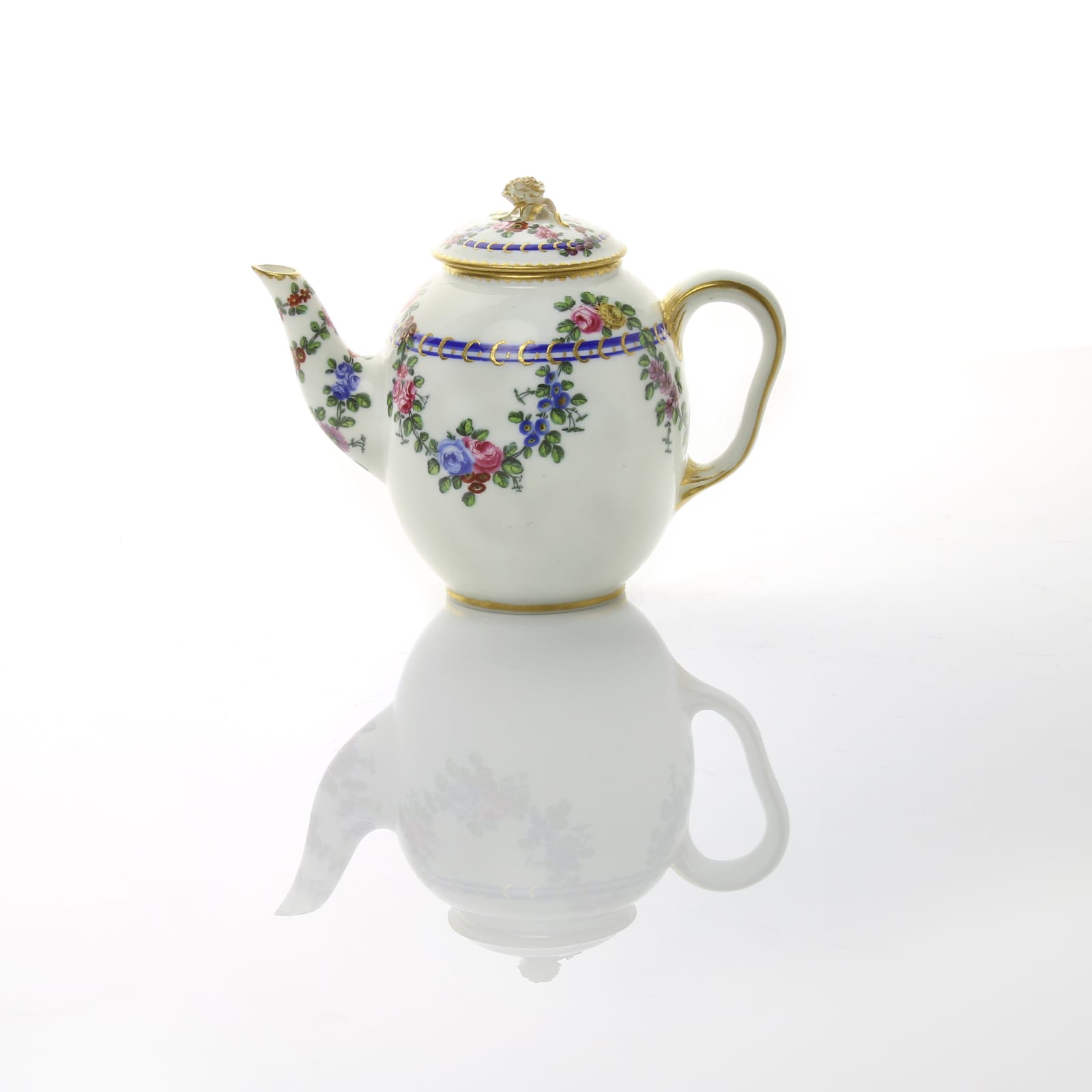 Sèvres Porcelain, A Sèvres Porcelain Teapot and Cover, 1766