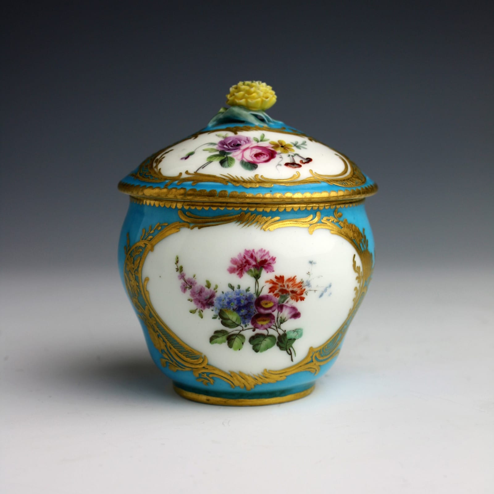 Sèvres Porcelain, A Sèvres Soft Paste Porcelain Sugar Bowl & Cover, circa 1764