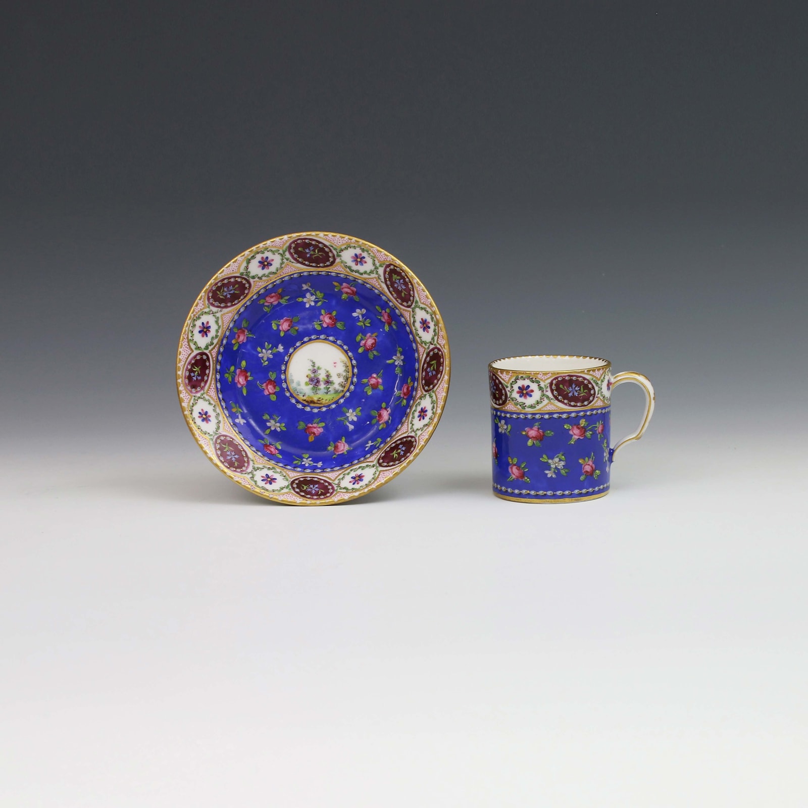 Sèvres Porcelain, A Sèvres Cup and Saucer, 1787