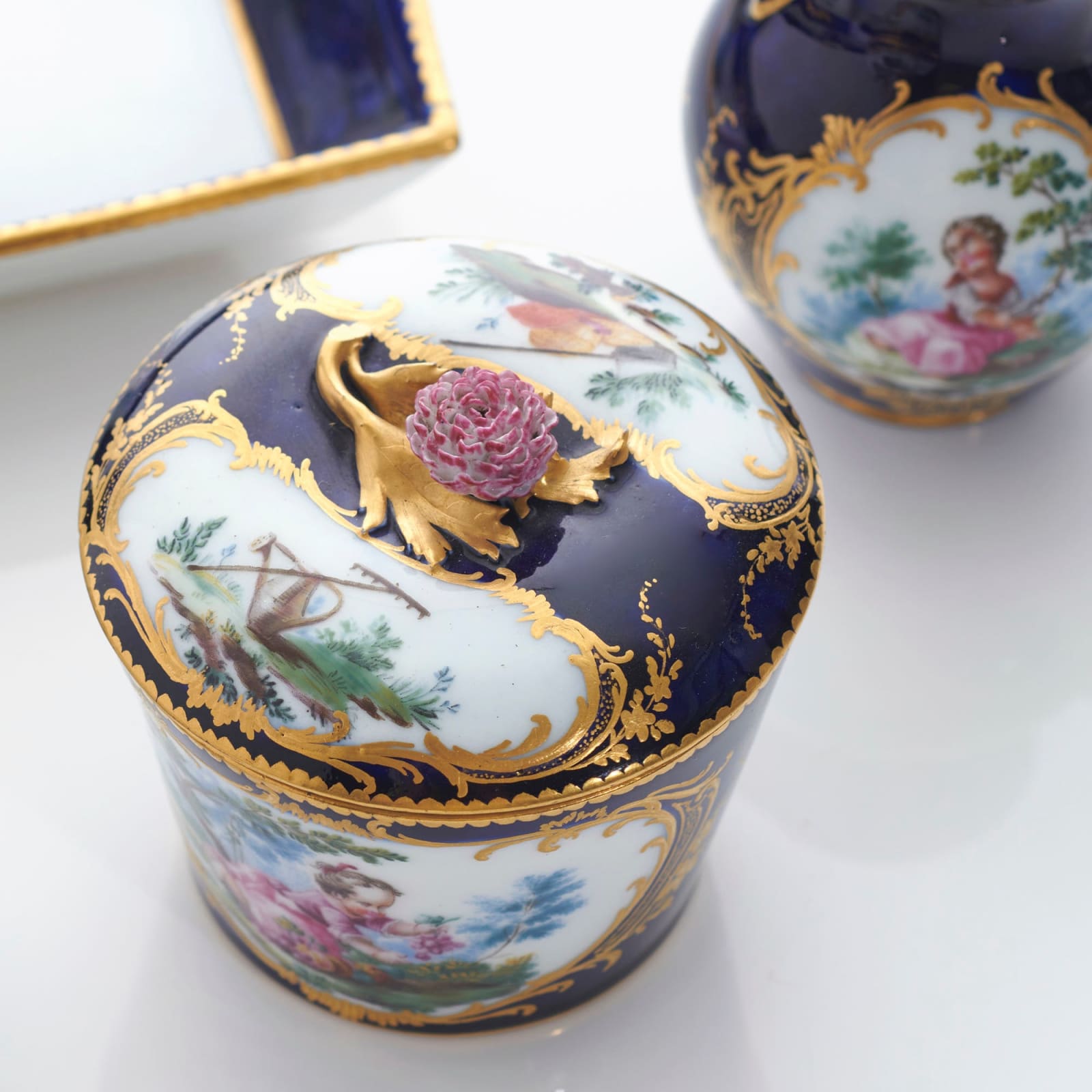 Sèvres Porcelain, A Soft-Paste Sèvres Porcelain bleu lapis Tea Service, 1758