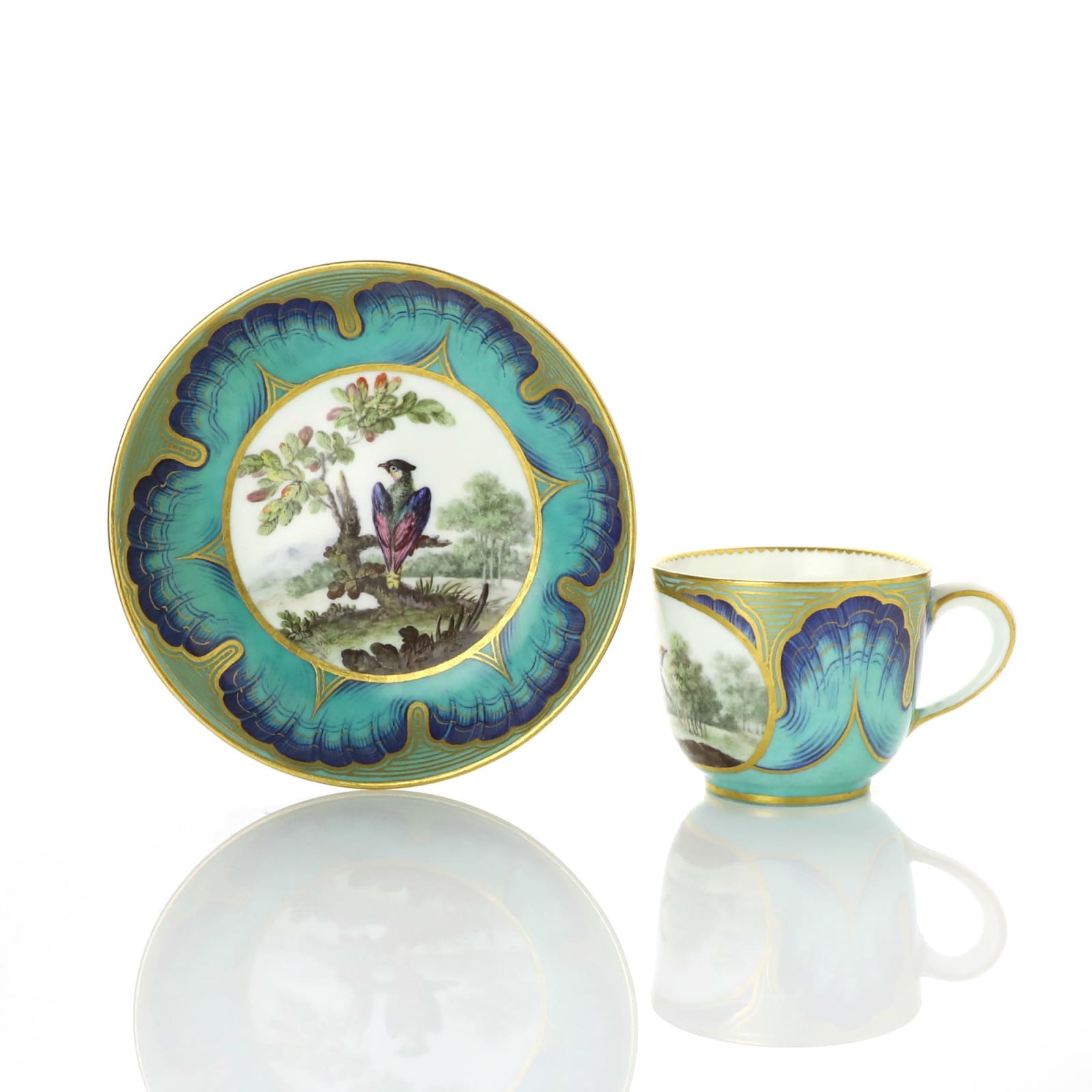 Sèvres Porcelain, A Soft-Paste Sèvres Porcelain Cup & Saucer, 1765
