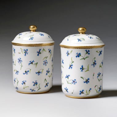 Sèvres Porcelain, A Pair of Sèvres Porcelain Covered Jars, 1783