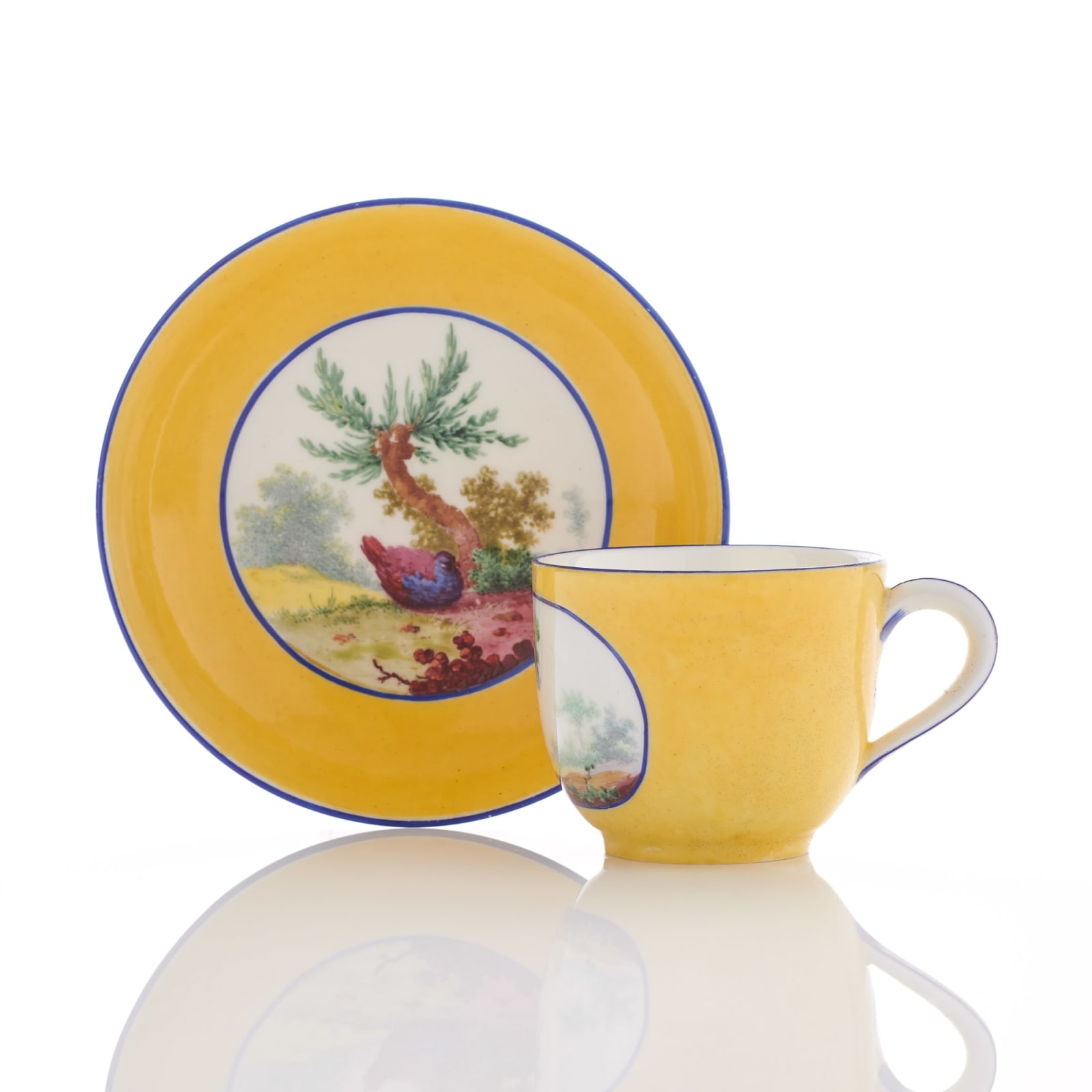 Sèvres Porcelain, A Soft-Paste Sèvres Porcelain Cup and Saucer, 1763