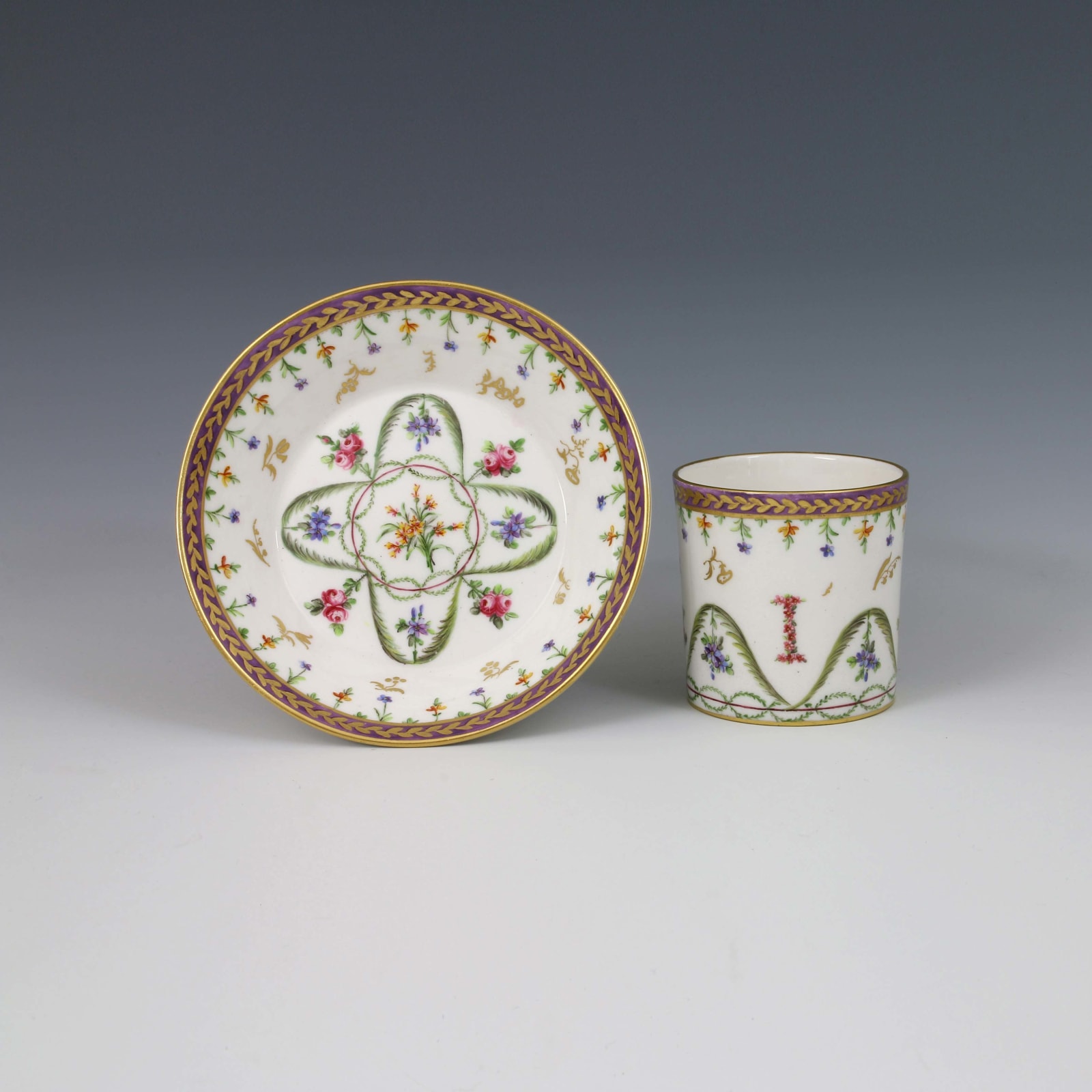 Sèvres Porcelain, A Sèvres Porcelain Cup and Saucer, 1786